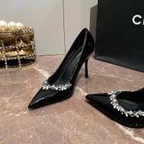  Giày Cao Gót 9 Phân Da Bóng Đính Đá Cao Cấp 3-33 