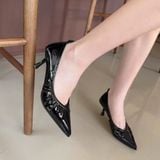  Giày Cao Gót 6 Phân Da Bóng Cao Cấp 88-17 