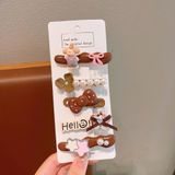  Set 5 kẹp tóc mái gắn charm gấu, thỏ  SK-P17 