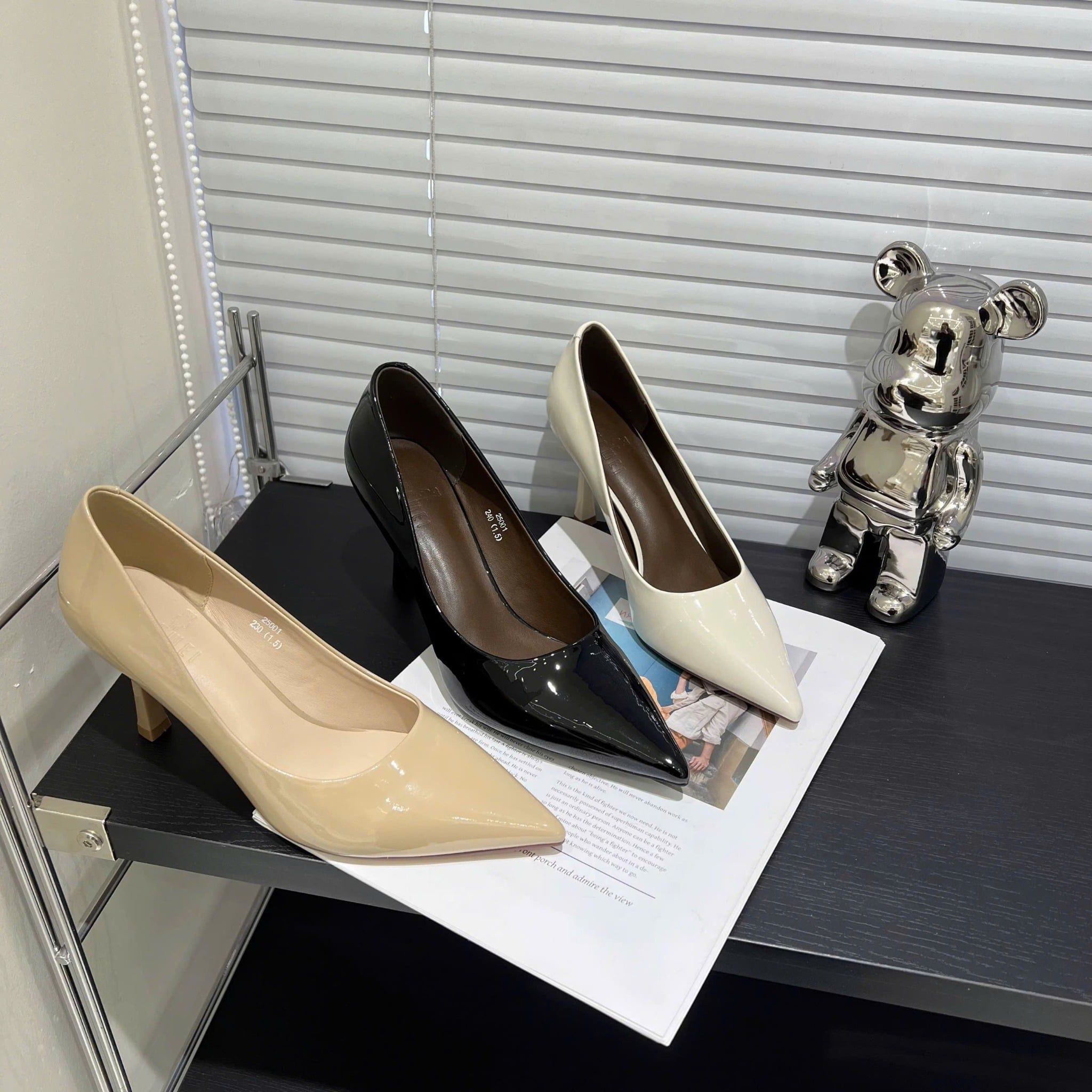  Giày Cao Gót 7 Phân Da Bóng Cao Cấp 9317 