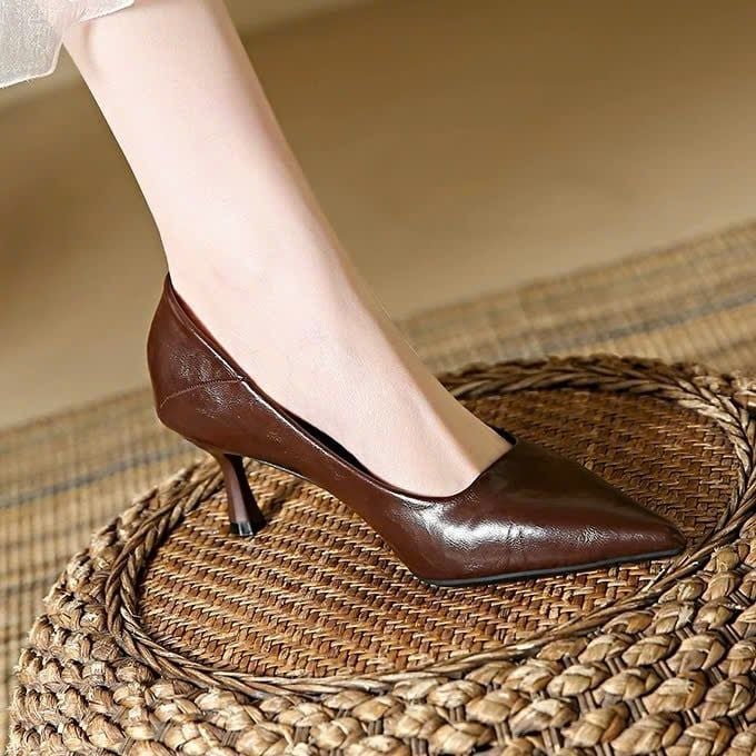 Giày Cao Gót 6 Phân Da Thật 11S801-56 