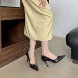  Giày Cao Gót 8 Phân Da Bóng Cao Cấp 1185-8 