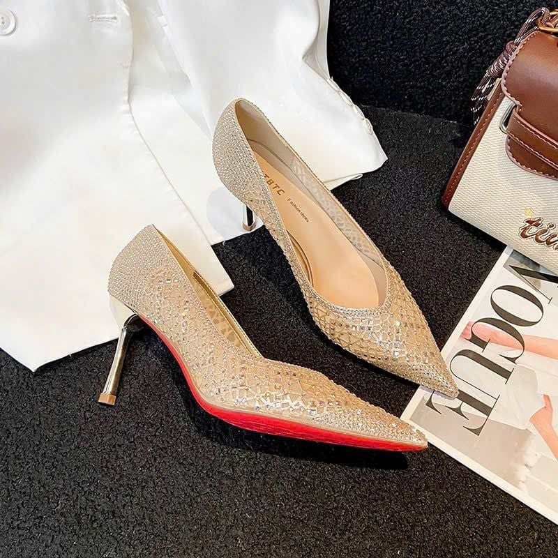  Giày Cao Gót 7,5 Phân Phối Lưới Đính Đá 528-181 