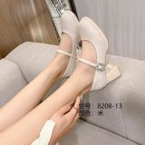  Giày Mary Jane  Cao Gót 7 Phân Da Bóng Cao Cấp 8208-13 