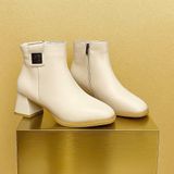  Giày Boot Nữ Da Lì Cao Cấp 5 Phân 221-16 