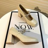  Giày Cao Gót 7 Phân Da Bóng Đính Đá Cao Cấp 8385-3 