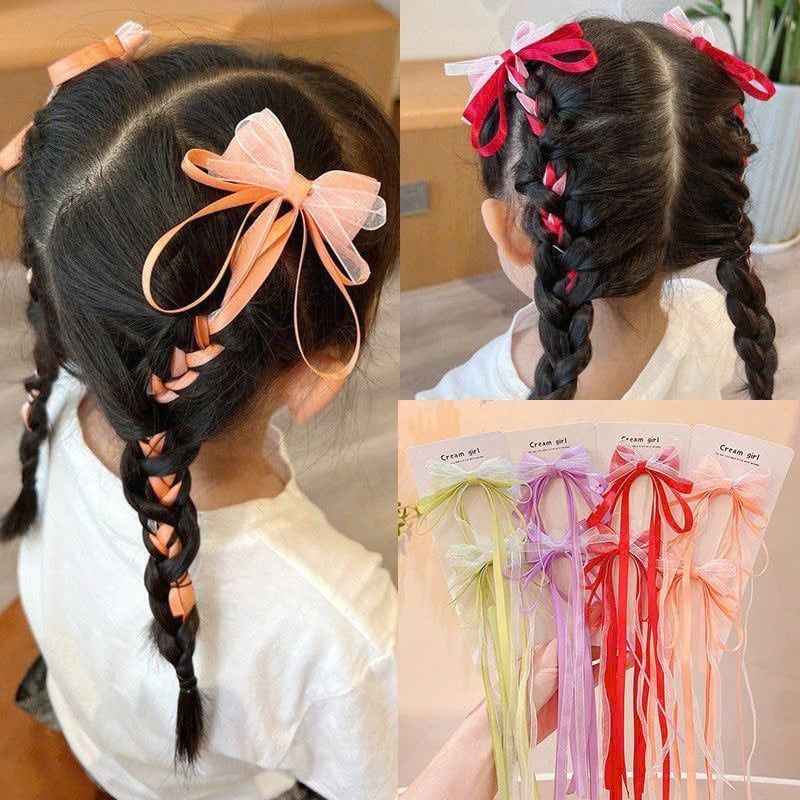  Set 2 kẹp tóc nơ ruy băng cho bé - SK-P01 