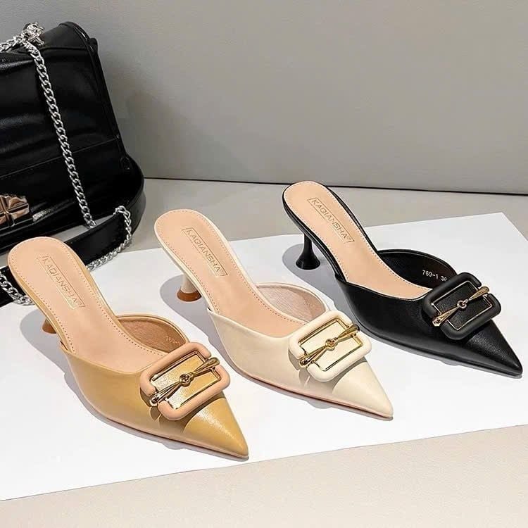  Dép Cao Gót 7 Phân Da Lì Cao Cấp 769-1 