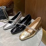  Giày Cao Gót 5 Phân Da  Bóng Cao Cấp 115-2 