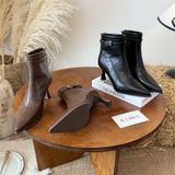  Giày Boot Nữ Da Lì Cao Cấp 7 Phân 2565 