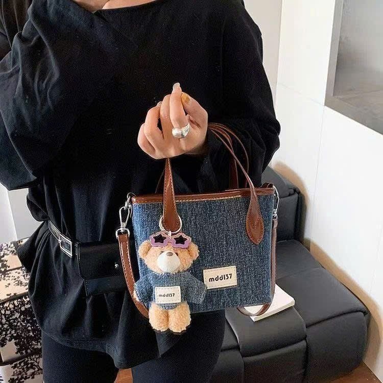  Túi Xách Denim Thời Trang Cao Cấp Tặng Kèm Charm 1454 