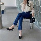  Giày Cao Gót 7 Phân Da Bóng Cao Cấp 23D08-2 