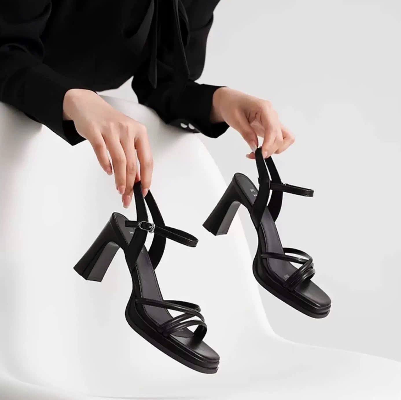  Giày Sandal Cao Gót 7 Phân Đế Đúp 2 Phân Da Lì Cao Cấp B209 