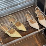  Giày Cao Gót 4 Phân Da Bóng Cao Cấp P125-1 