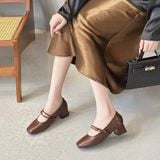  Giày Cao Gót 5 Phân Da Thật 655110 