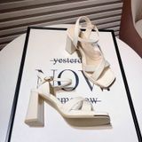  Giày Sandal Cao Gót 8 Phân Da Bóng QCCC A85-10 