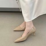  Giày Cao Gót 4 Phân Da Bóng Cao Cấp 7053 