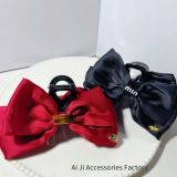  Kẹp tóc dài nơ vải satin charm min- KD-221 