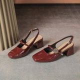  Giày Cao Gót 5 Phân Da Bóng Cao Cấp HF-351 