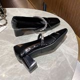  Giày Cao Gót 5 Phân Da  Bóng Cao Cấp 115-2 