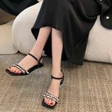  Giày Sandal Cao Gót 5 Phân Gót Trong Đính Đá Cao Cấp 819-50 