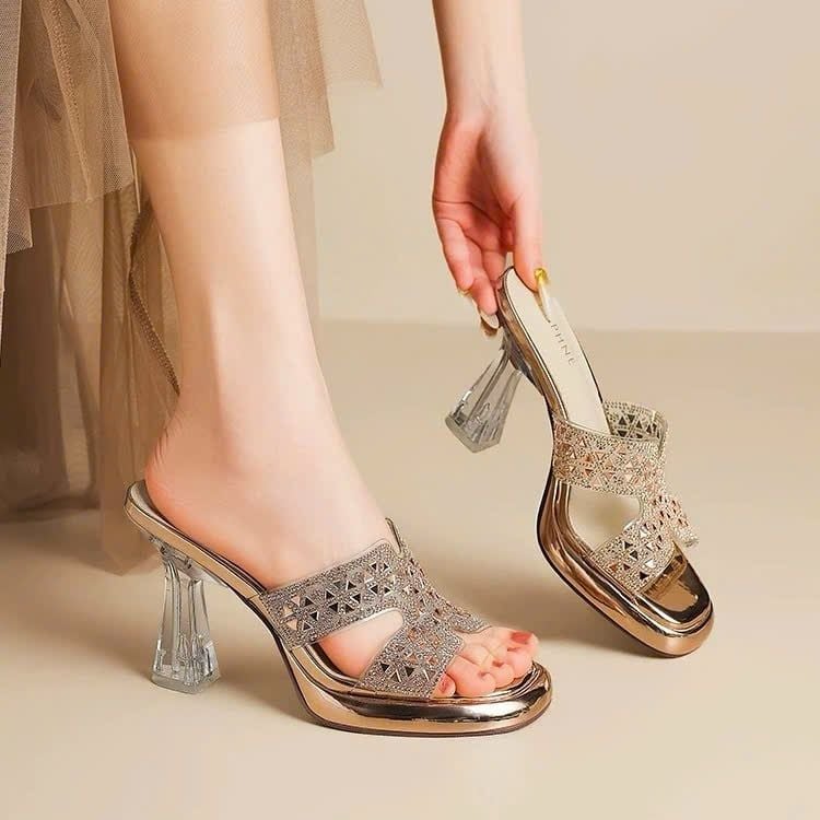  Dép Cao Gót 9 Phân Đính Đá QCCC 905-17 