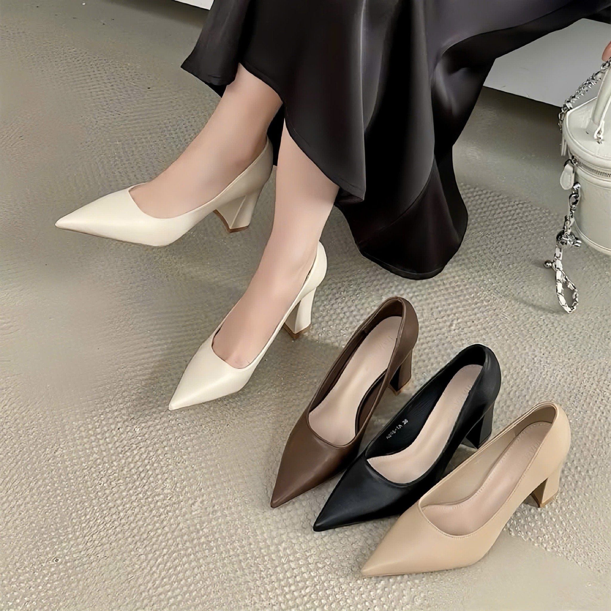  Giày Cao Gót 6 Phân  DA Lì Cao Cấp A666-1A 