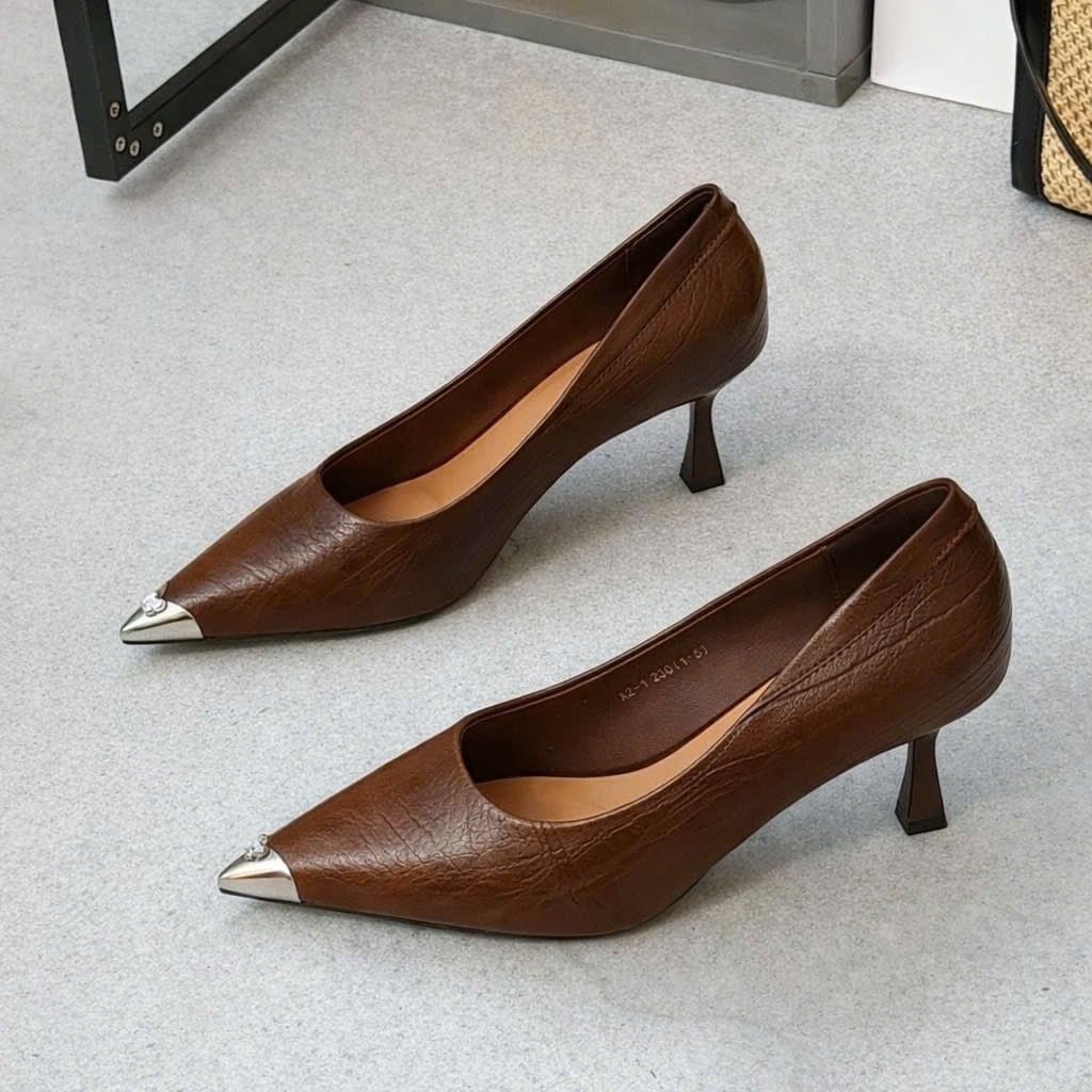  Giày Cao Gót 6 Phân Da Lì Cao Cấp 2357-11 