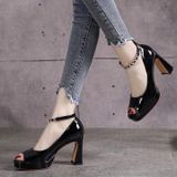  Giày Cao Gót 9 Phân Da Bóng  Cao Cấp Đúp Mũi 2 Phân 2769-3 