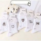  Tất Vớ Nữ Thể Thao Cổ Cao Họa Tiết Thêu TN-17 