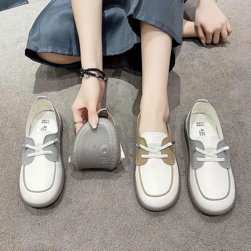  Giày Sneaker Nữ Slipon Nữ Dây Rút Da Mềm Đế 3 phân AD-3315 