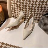  Giày Cao Gót 8 Phân Da Bóng Dập Vân Cao Cấp A782-2 