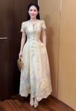  Váy Thiết Kế Thêu Hoa Tay Lỡ Cao Cấp VKT01 