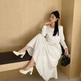  Giày Mary Jane  Cao Gót 7 Phân Da Bóng Cao Cấp 8850 