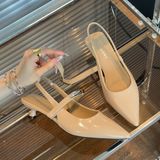  Giày Cao Gót 4 Phân Da Bóng Cao Cấp P125-1 