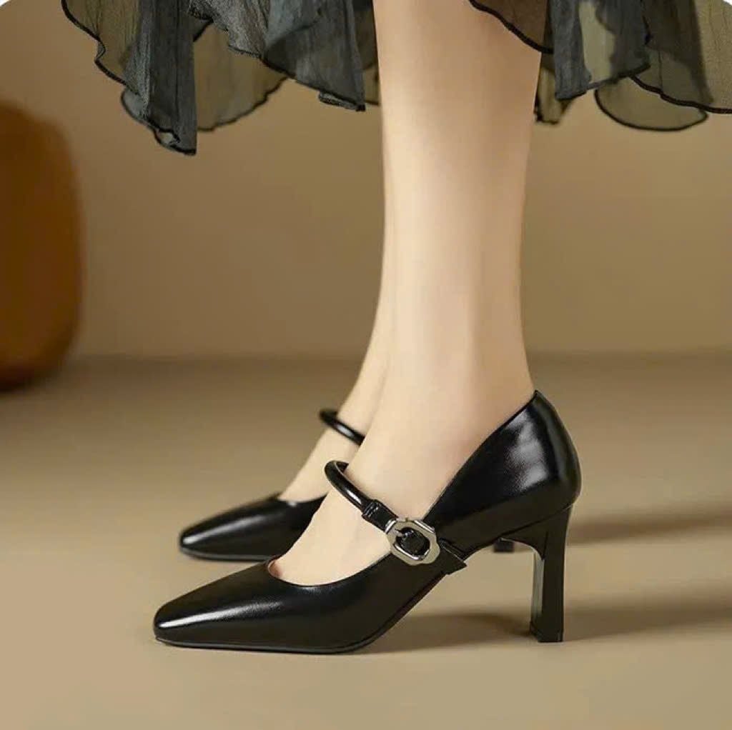  Giày Mary Jane Cao Gót 7 Phân Da Lì Cao Cấp C238 