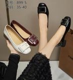  Giày Búp Bê Bệt 3 Phân Da Bóng QC Cao Cấp 899-5 