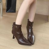  Giày Boot Nữ Da Lì Cao Cấp 7 Phân 2565 