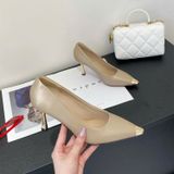  Giày Cao Gót Nữ Mũi Bọc Kim Loại Gót Mạ Crom Đính Đá Cao Cấp  NF78-1 