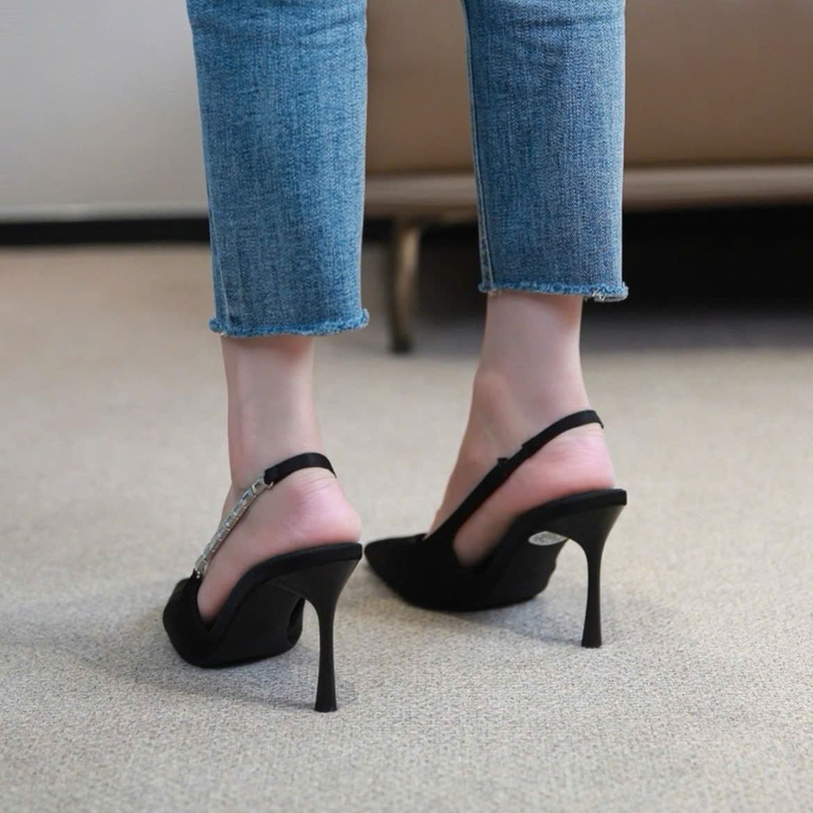  Giày Cao Gót 8 Phân Đính Đá Cao Cấp K5005-20 