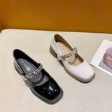  Giày Búp Bê Mary Jane Da Bóng cao Cấp A3310 