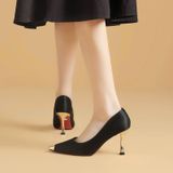  Giày Cao Gót Nữ Mũi Bọc Kim Loại Gót Mạ Crom Đính Đá Cao Cấp  NF78-1 