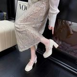  Giày Mary Jane Cao Gót 7 Phân Cao Cấp 624627 