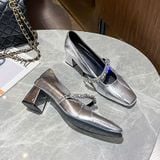  Giày Cao Gót 5 Phân Da  Bóng Cao Cấp 115-2 