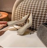  Giày Cao Gót 8 Phân Da Bóng Dập Vân Cao Cấp A782-2 