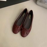  {Form Chuẩn} Giày Búp Bê Bệt Phối Nơ Da Lì Cao Cấp VN1989 