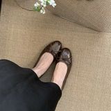  {Form Chuẩn} Giày Búp Bê Bệt Phối Nơ Da Lì Cao Cấp VN1989 