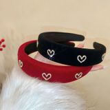  Bờm tóc nhung đính đá trái tim - H-BOM174 