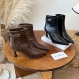  Giày Boot Nữ Da Lì Cao Cấp 7 Phân 2565 