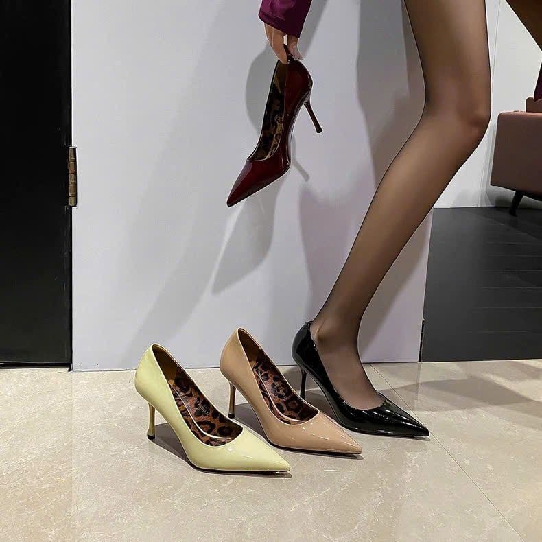  Giày Cao Gót 8 Phân Da Bóng Cao Cấp A2319-8 